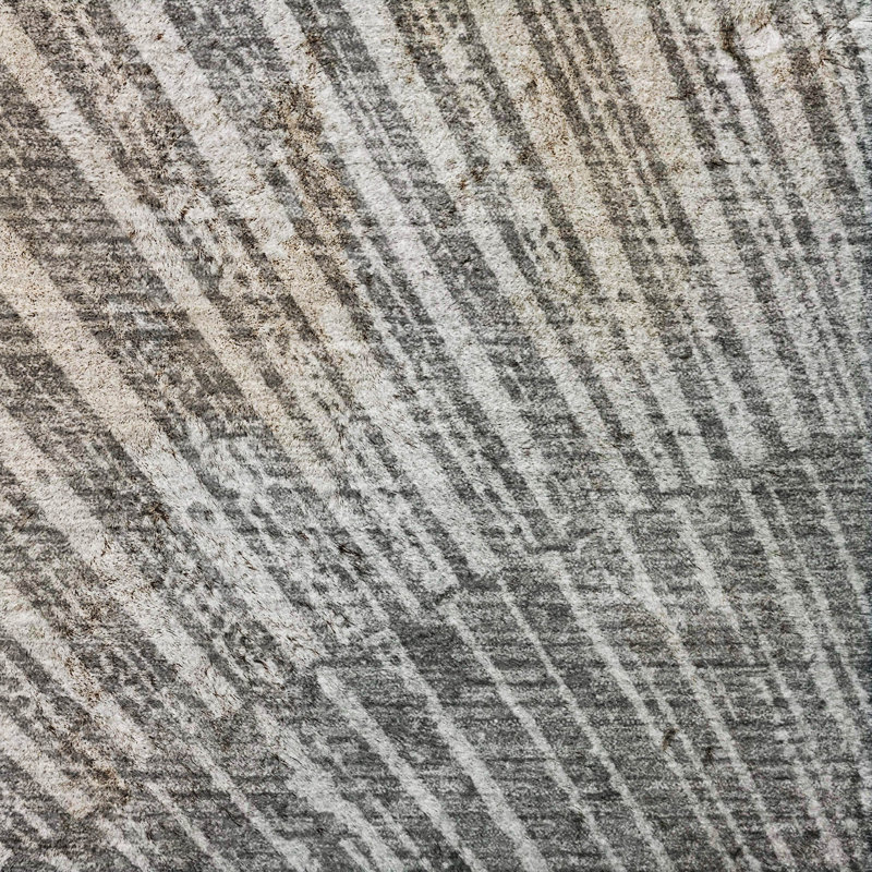 Premium Machine Washable Dream Shag ADS542 Fan-Like Rug, 1'8" x 2'6", Gray