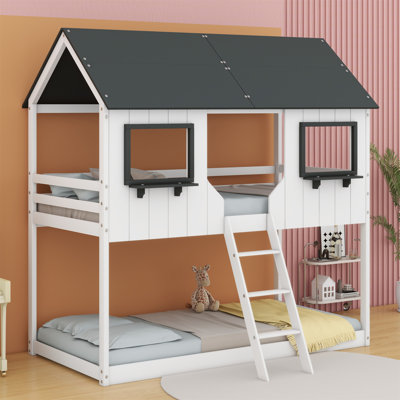 Beaman Kids Twin Over Twin Bunk Bed