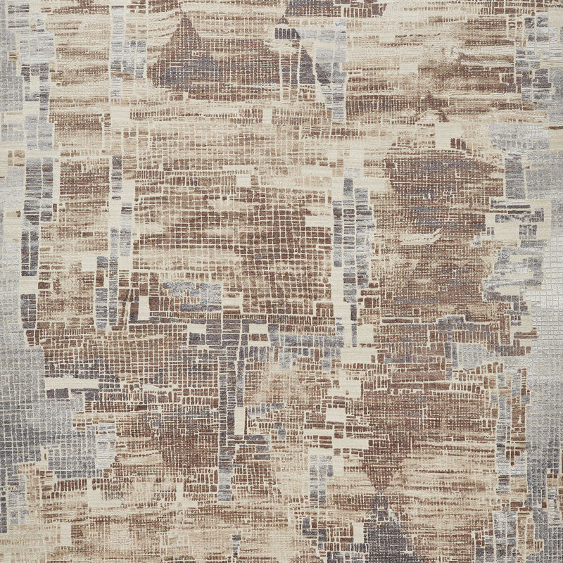 Gray Distressed Modern Wool Rug - 9' x 12'