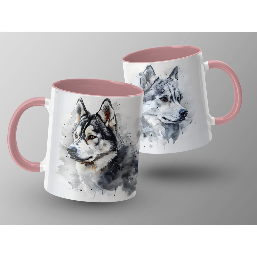 Siberian Husky Watercolor Design 11oz Coffee Mug