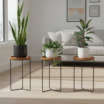  Support pour plante en bois à base triangulaire 19 po - paquet de 3