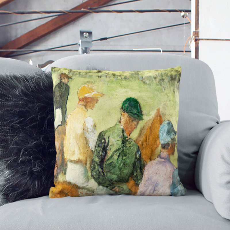 Four Jockeys Scatter Cushion, 55cm H x 55cm W x 20cm D, Black