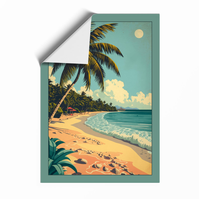 Tropical Shore Vintage - Print, Unframed, A4 - 29.7 x 21.0 cm