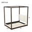 Lit plateforme à baldaquin en bois grand avec tête de lit tapissier-129693941-129693940