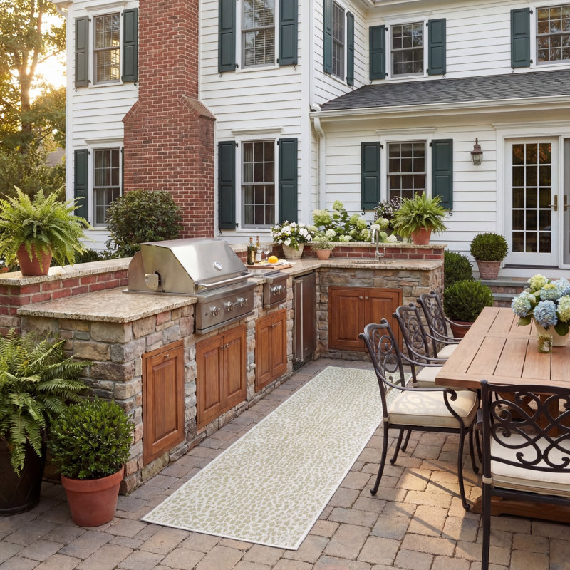 Chassi Performance Abstract Indoor/Outdoor Area Rug, Runner 2'3" x 8'