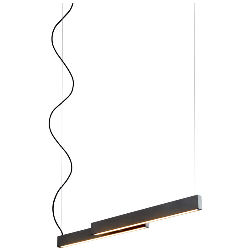 Luminaire suspendu linéaire à 2 lumières pour îlot de cuisine Amaryia, Noir