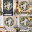 Couronne de flocon de neige de 24 pouces avec eucalyptus vert, décor de porte d'entrée rustique pour Noël d'hiver
