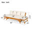 Canapé d'extérieur 3-en-1 pour patio - Structure convertible en bois d'acacia avec coussins amovibles beiges