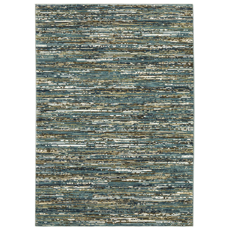Striped Indoor Rug, Rectangle 3'3" x 5'