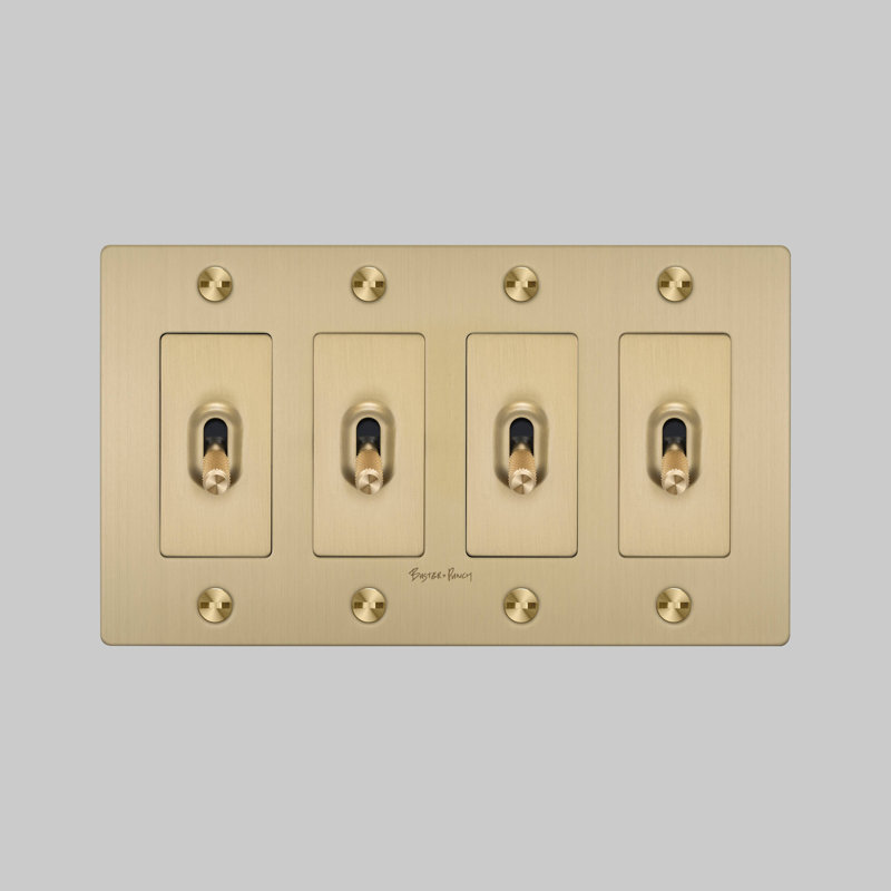 4G Toggle / Cross / With Logo, Brass