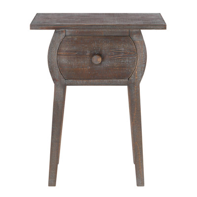 Marla Fir Wood End Table, Brown