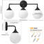 Luminaire de salle de bain à intensité variable avec abat-jour en verre opale lait 5,9 po Romale-401611887-336164281