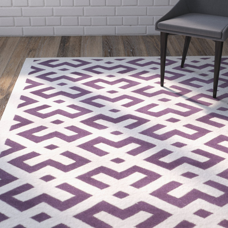 Teresita Hand Tufted Wool Geometric Rug, Rectangle 4' x 6'