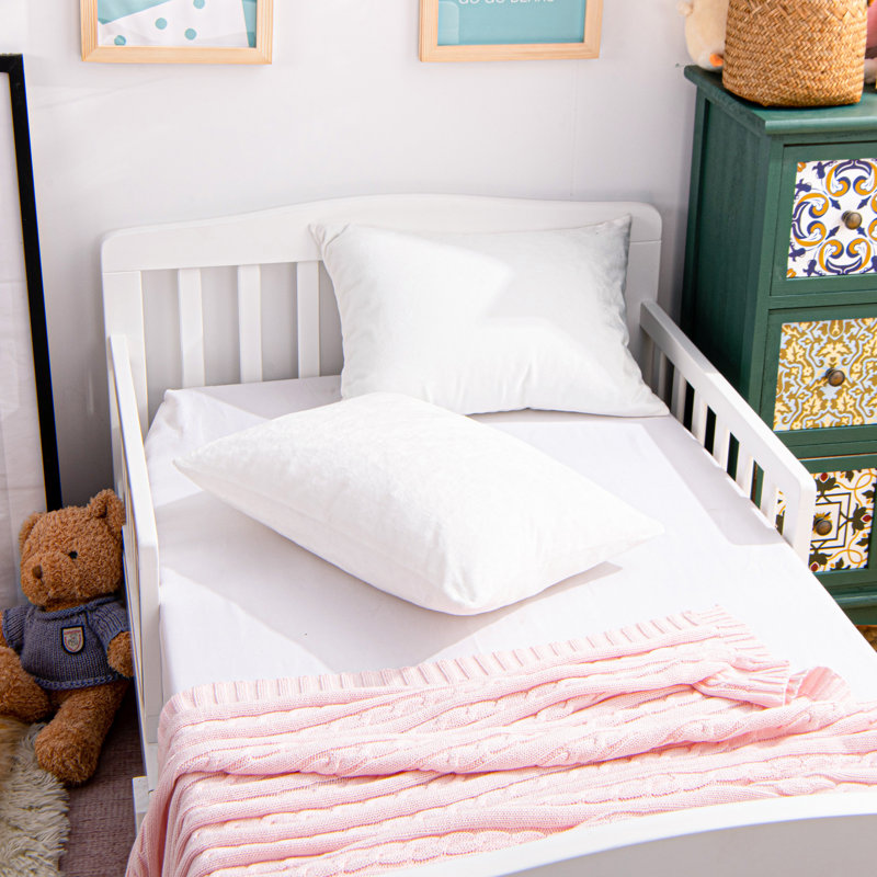 Taies d'oreiller en velours uni pour tout-petits, Blanc