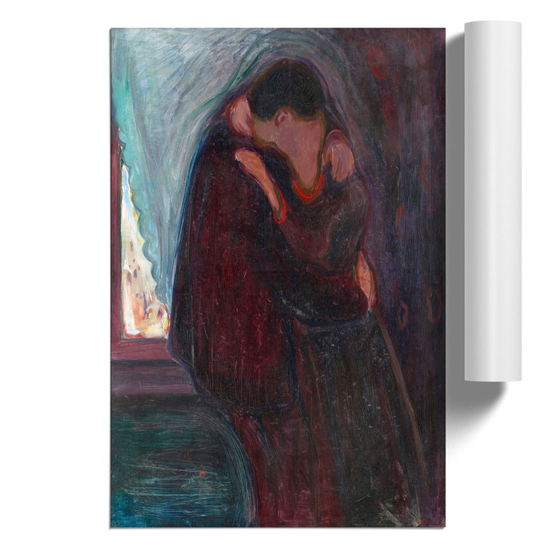 The Kiss by Edvard Munch - Frameless Print, 59cm H x 42cm W x 0.1cm D