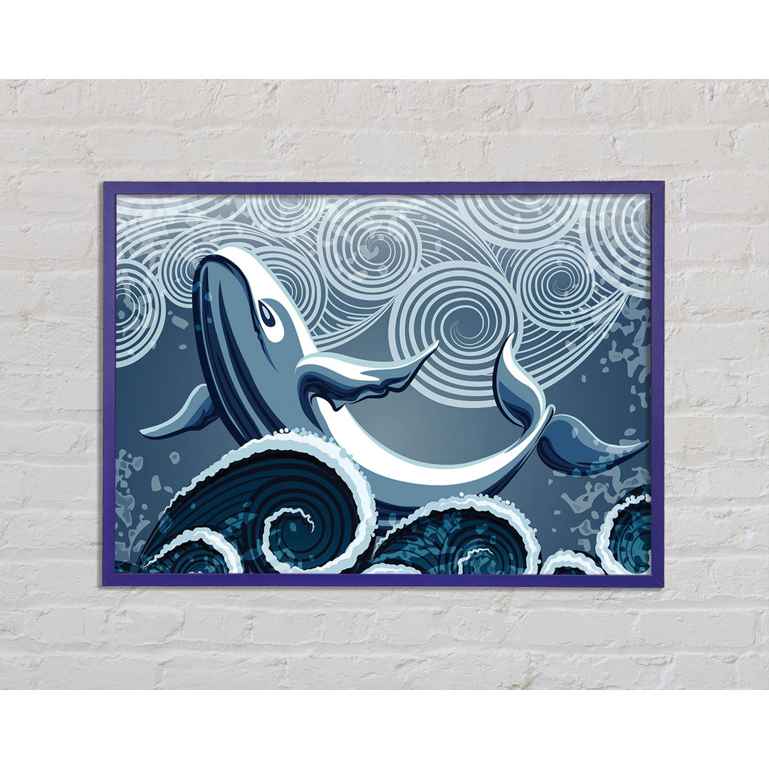 Whale Wave Gerahmter Druck Wandkunst