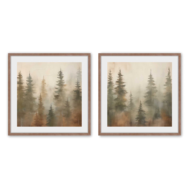 «Foggy Warm Forest», H 13,75 po x l 13,75 po, Rose poudre