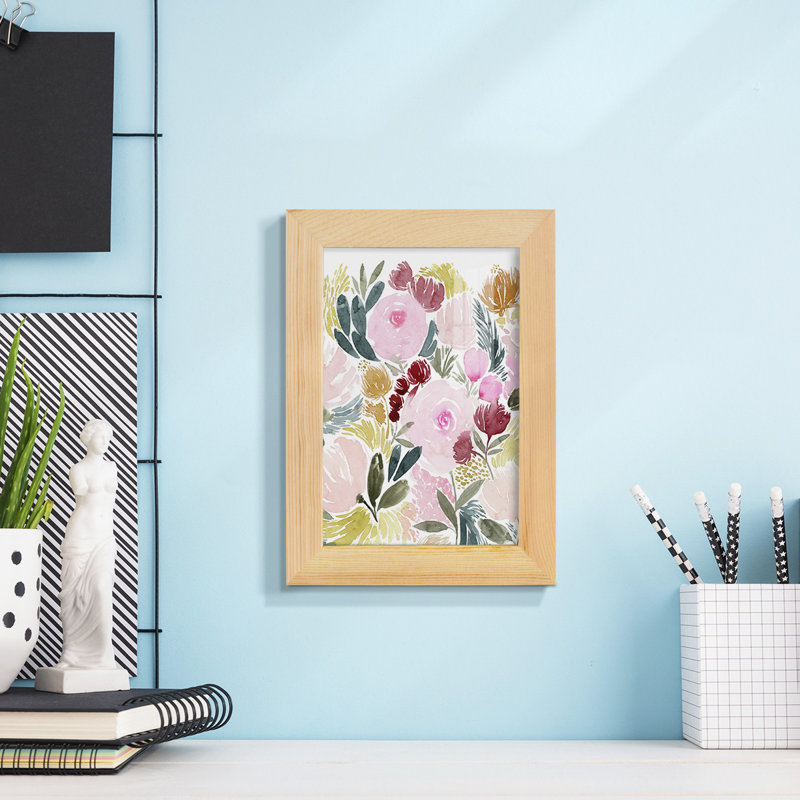 Delmira Rose Rays I, encadré sur papier, H 6 po x l 4 po x P 1 po, Naturel