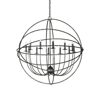 Lustre sphérique unique à 12 lumières