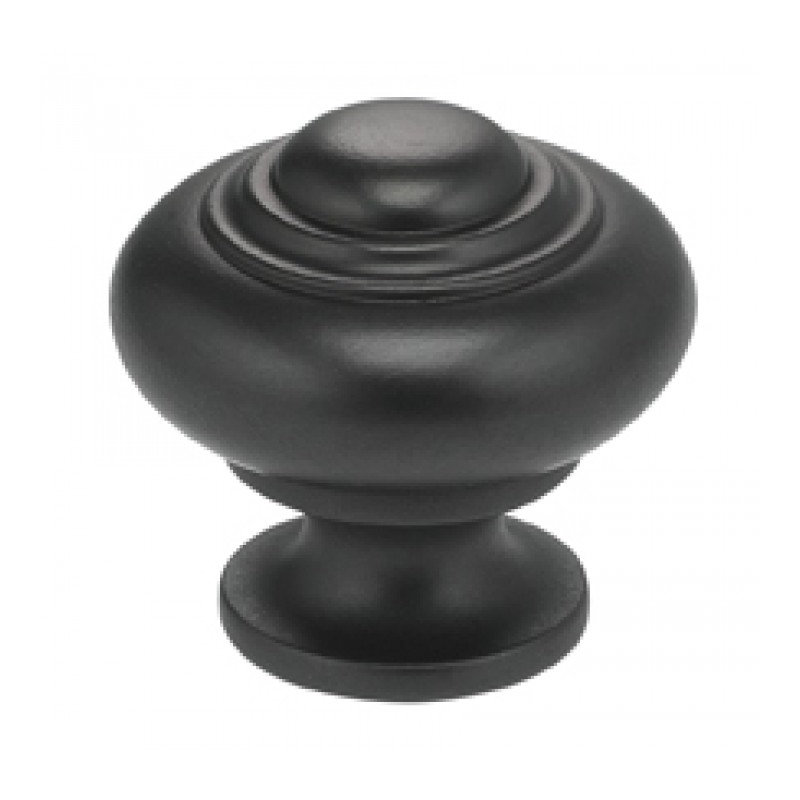 Poignée champignon classique et moderne, Bronze frotté à l'huile, H 1,56 po x l 1,56 po x P 1,44 po
