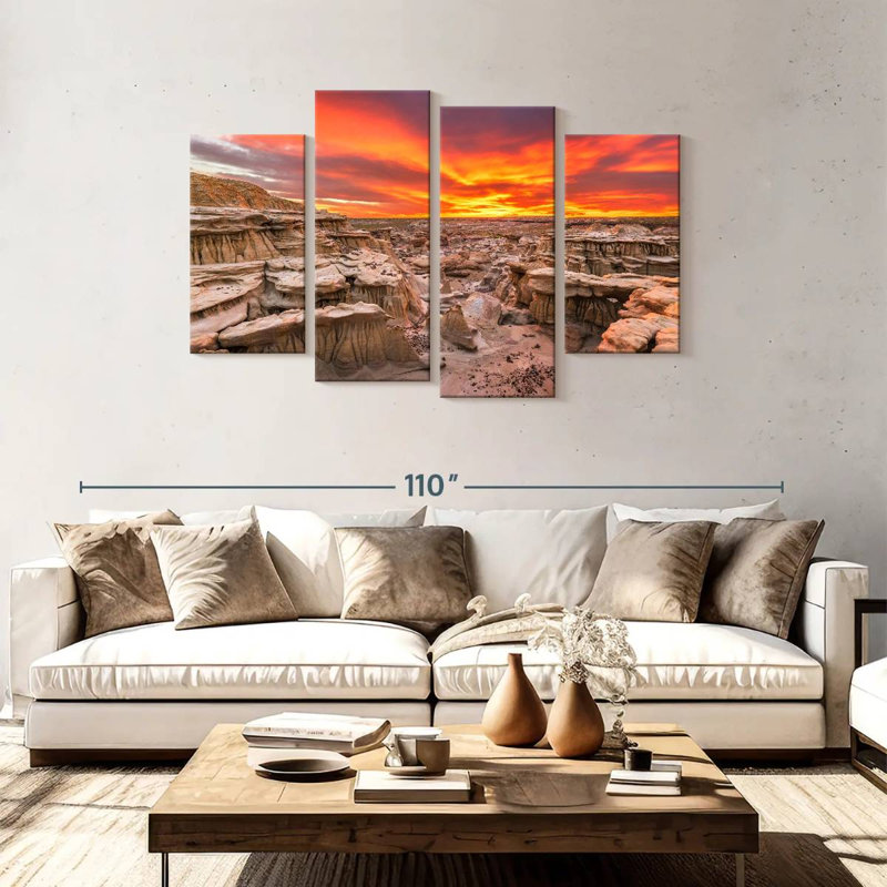 Coucher de soleil à Alvord, Nouveau-Mexique, H 48 po x l 75 po