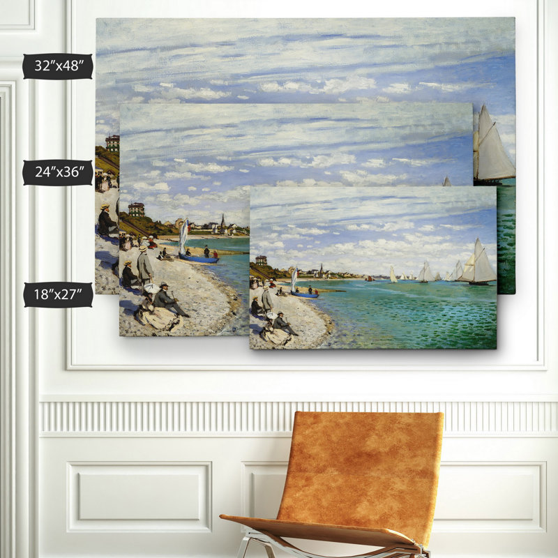 «Regatta at Sainte» par Claude Monet, reproduction, H 32 po x l 48 po x P 1,5 po, Toile tendue