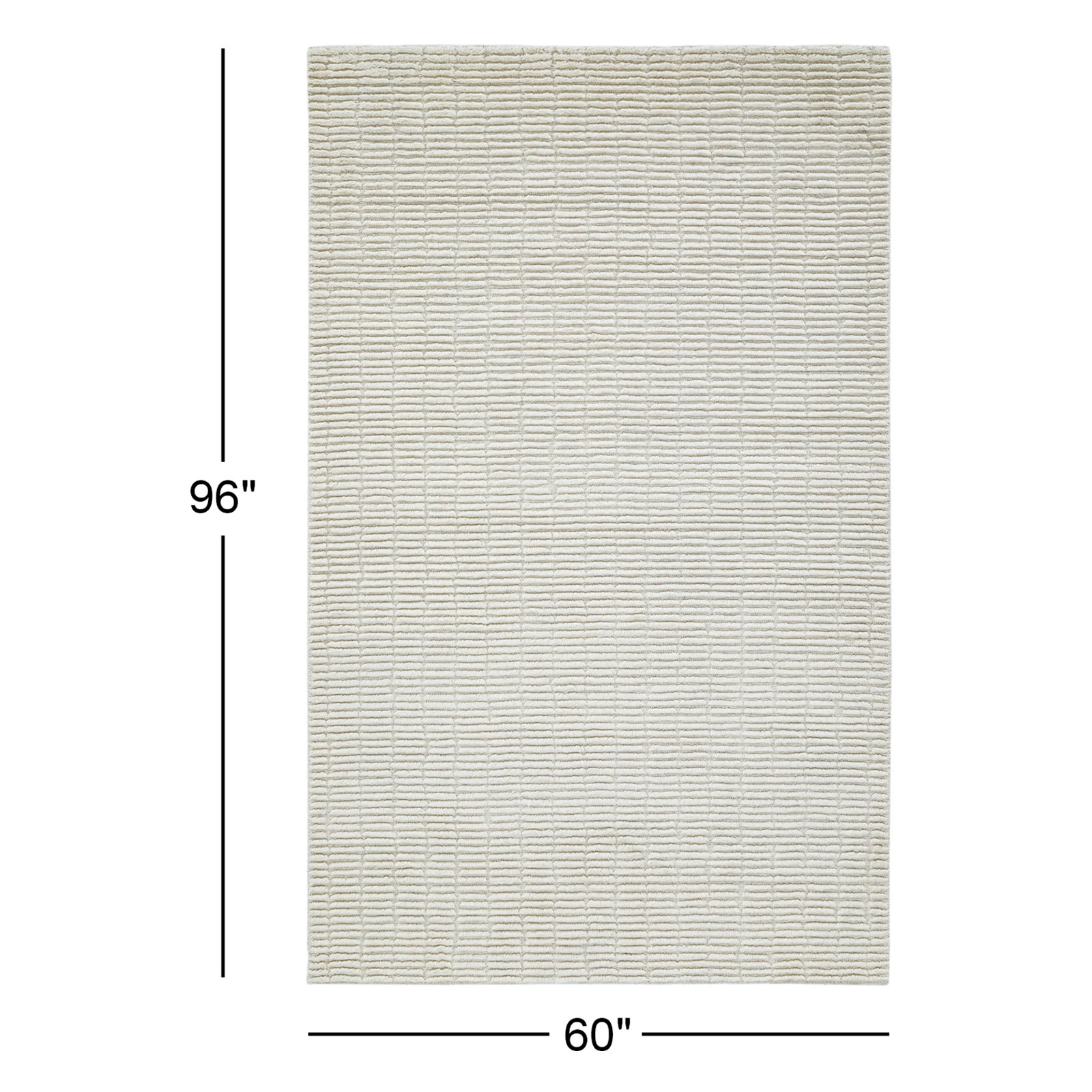 Debra Ivory Hand-Tufted Wool Rug, Rectangle 5' x 8'