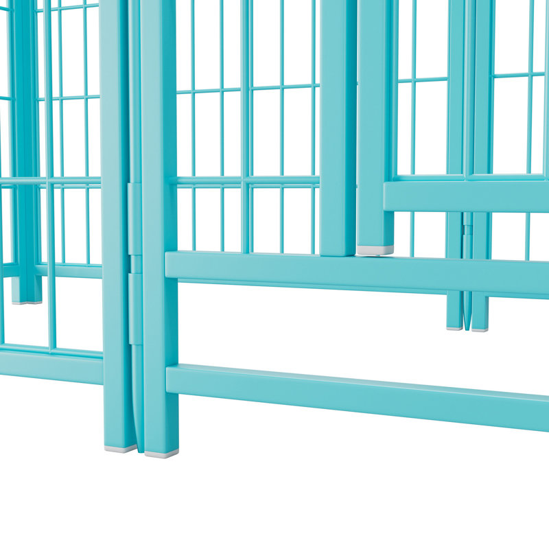 Clôture pour animaux 24,2 po de hauteur, 24 po, métal, bleu, Bleu sarcelle