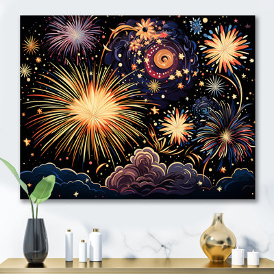 Fireworks Celestial Sky - Fireworks Wall Art