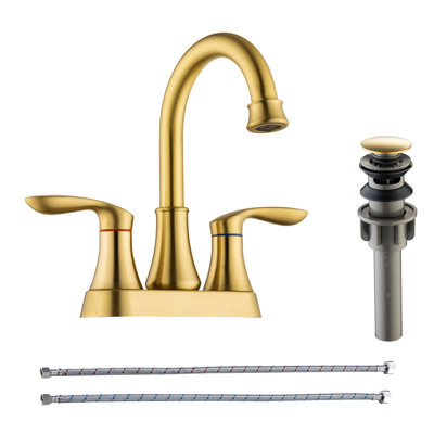 Centerset 2-handle Bathroom Faucet with Drain Assembly