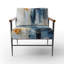 Fauteuil d'appoint rembourré abstrait Blue Geometrics II-1418725851