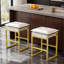 Tabouret de comptoir rembourré H 27 po avec structure en métal-1741592158-1741592156
