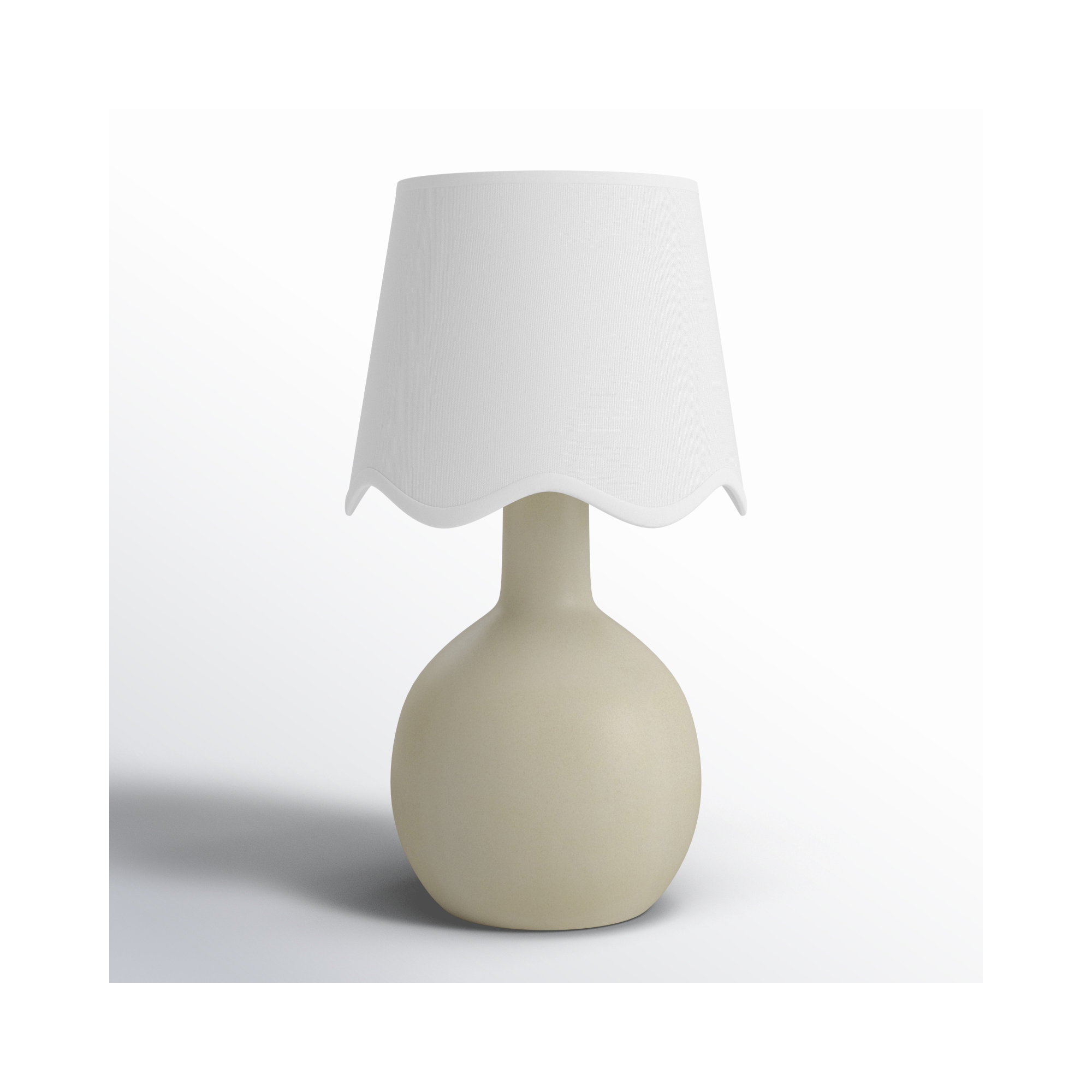 Maura Accent Table Lamp, Cream, 15"H x 9"W x 9"D, White