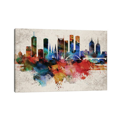 Melbourne Abstract by WallDecorAddict - Wrapped Canvas Gallery-Wrapped Canvas Giclée