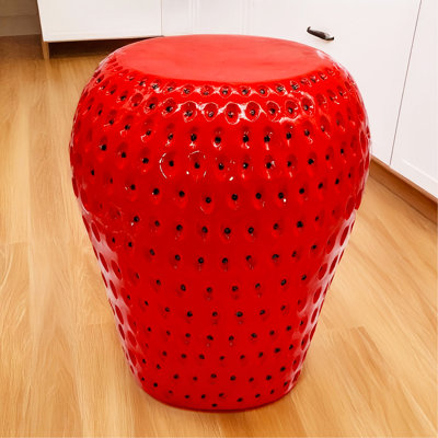 Strawberry Fruit Stool, 13.4"Oversized Resin Stool, Side Table, Home Decor Plant Stand Garden Indoor Outdoor Decorations, Multi-Purpose Innovative Garden Furniture