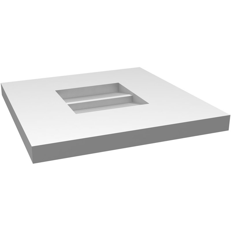 Vent à pignon rectangulaire en uréthane non-fonctionnel, H 12 po x l 12 po x P 1 po