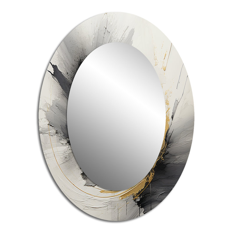 Infinite Motion III - Miroir mural ovale moderne, 40 po x 30 po