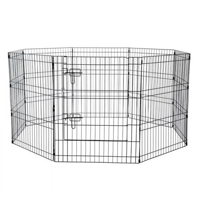 Dog Playpen 8 Panels Foldable Metal Dog Exercise Pen with Bottom Pad 30"H