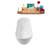68" Streamline Soaking Glossy White Freestanding Tub and Tray With Internal Drain-101412748