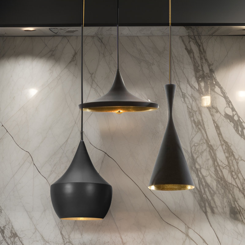 Luminaire suspendu en forme de dôme à 3 lumières Lynward