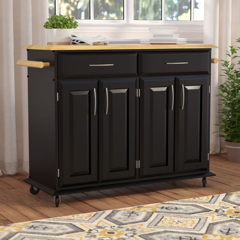 Hamilton Wood Kitchen Cart, Black