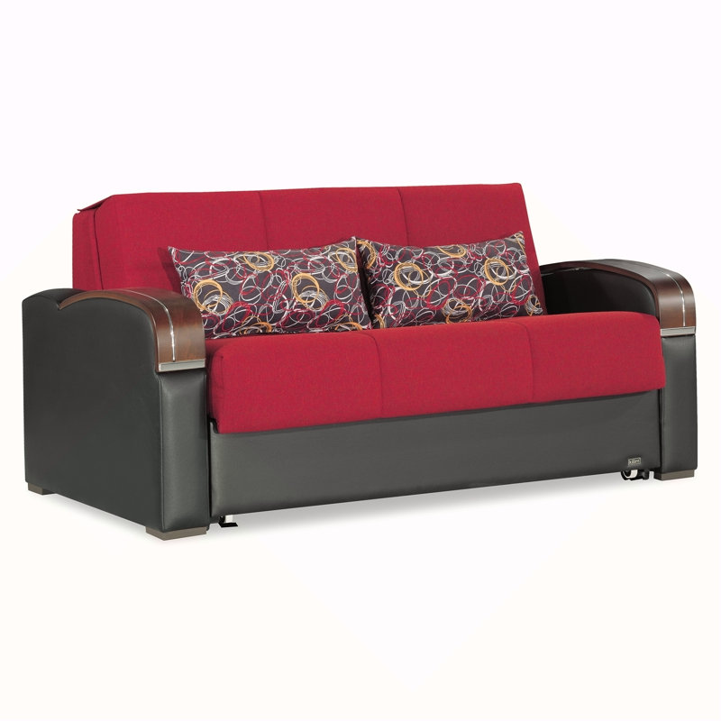 Causeuse convertible avec rangement Primenest Slumbercore, confortable et élégante pour la vie moderne, Rouge