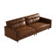 86.61" Oiled Leather Sectional Sofa, 3 Seater Recliner Sofa With Modern Design, Comfortable And Stylish Living Room Furniture
