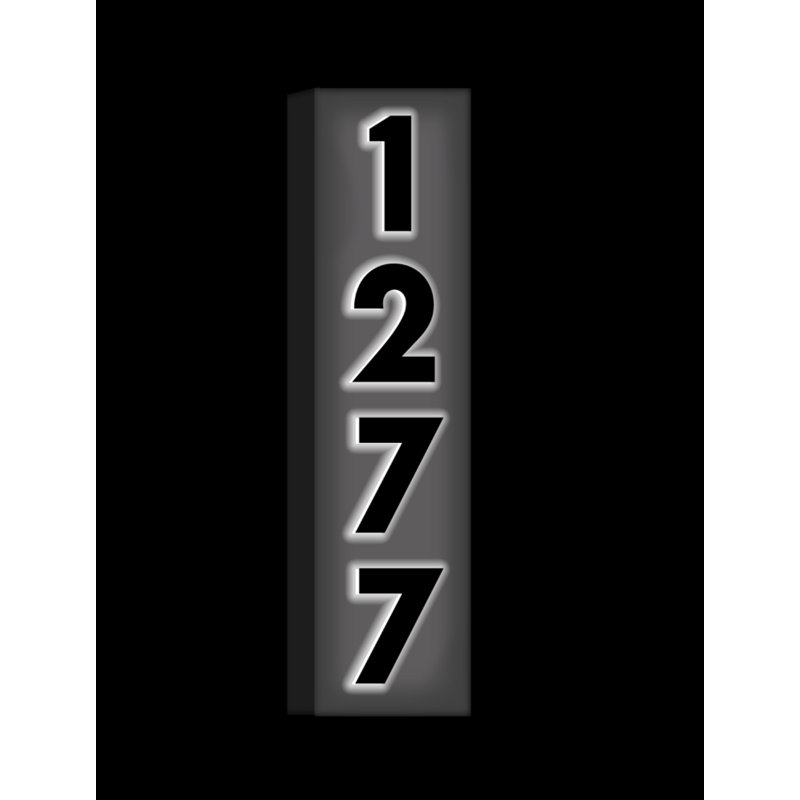 House Led Lighted 4 -Tile Address Plaque Frame, 2, Horizontal, Yes