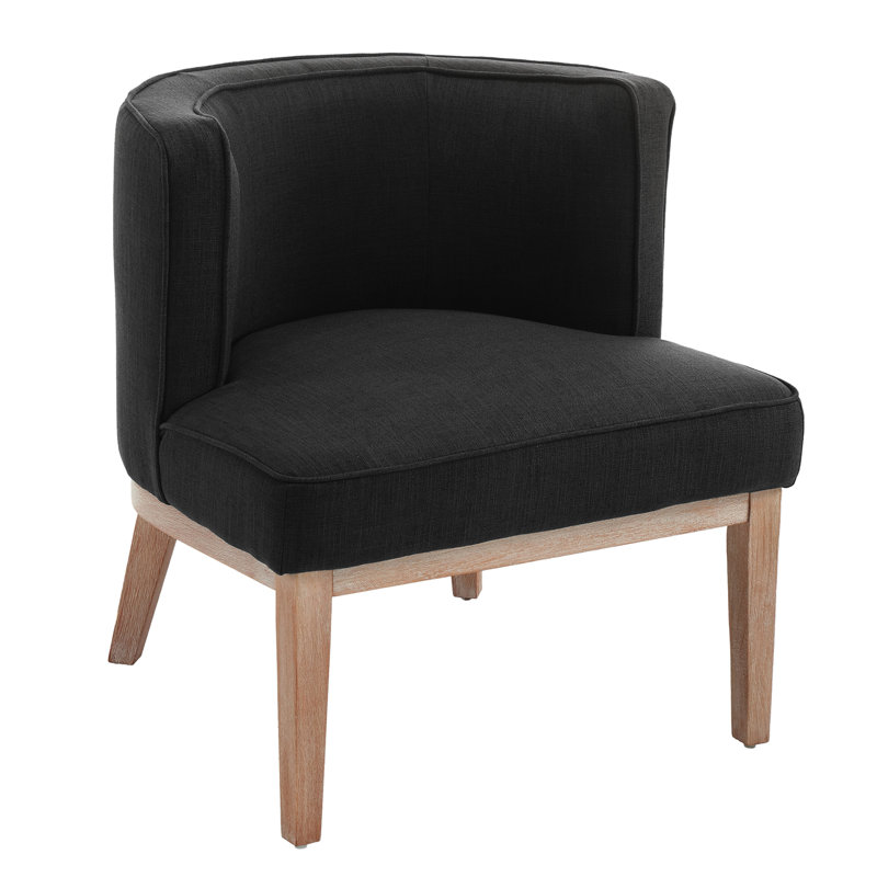Kasandra Upholstered Barrel Chair, Charcoal Linen