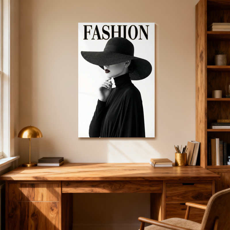 Mannequin en chapeau noir et col roulé, H 20 po x l 30 po