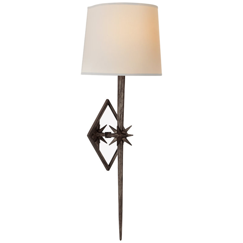 Ian K. Fowler Etoile Large Tail Sconce, Aged Iron, Paper