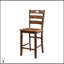 Ensemble de salle à manger 5 pièces à finition noyer avec table à hauteur de comptoir et chaises à dossier en lattes pour une salle à manger élégante-1562437284