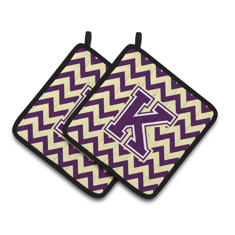 Poignée à chevrons, K, Mauve / doré clair