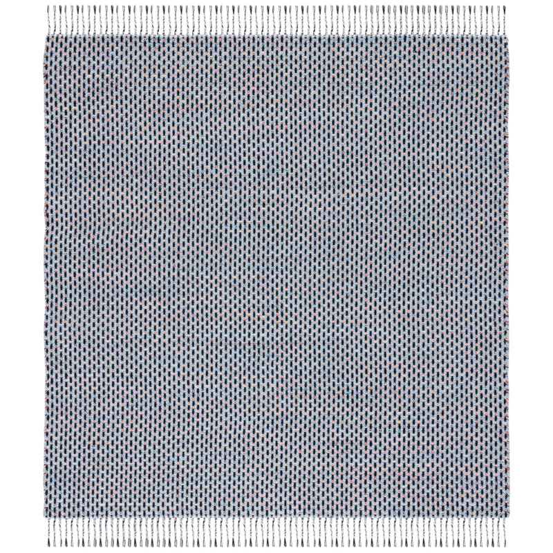 Mona 475 Area Rug In Blue / Black, Square 6'
